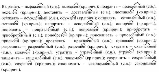 От данных глаголов образуйте и запишите полные и краткие страдательные ...