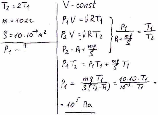 В цилиндре под поршнем находится газ. Чтобы поршень оставался в ...