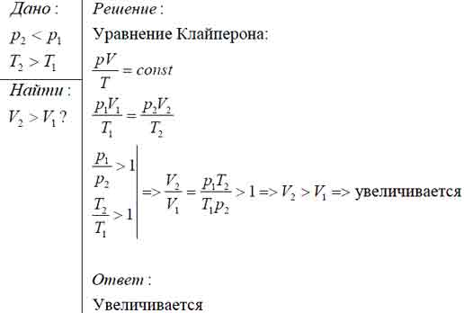 При переходе газа определенной массы из одного состояния в другое его ...