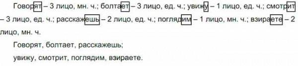 Из предложений выпиши по группам глаголы-синонимы. Укажи их лицо, число ...