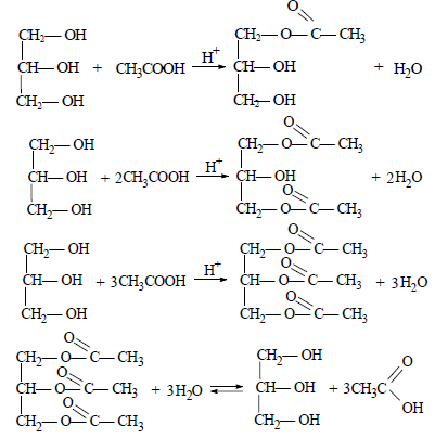 Составьте Уравнения Взаимодействия Глицерина С Одним, Двумя И Тремя Молями Уксусной  Кислоты. Напишите Уравнение Гидролиза Сложного Эфира - Универ Soloby