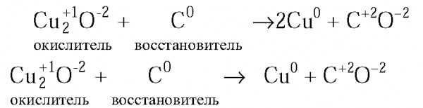 Напишите уравнения реакций восстановления меди углеродом: а) из оксида ...