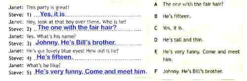 Fill in the gaps (1-5) in the dialogue with the missing sentences (A-F ...