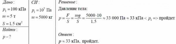 Лед выдерживает давление 100 кПа. Пройдет ли по этому льду трактор ...