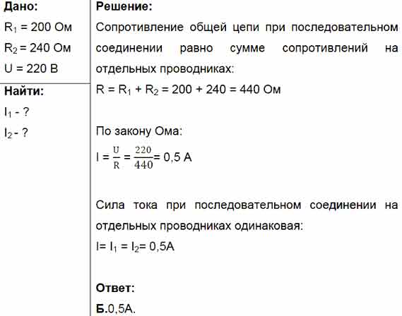 Две электрические лампочки сопротивлением 200 и 240 Ом включены ...