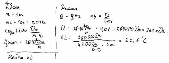 На сколько градусов Цельсия нагрелись 3 кг воды, если вся теплота ...
