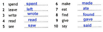 Read the text above and underline all the verbs in past simple form ...